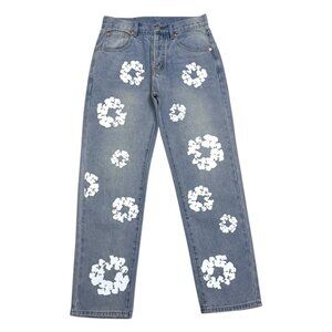 LEVI'S TEARS Wreath Blue Designer Denim Pants Jeans Mens 30x30 - NWOT